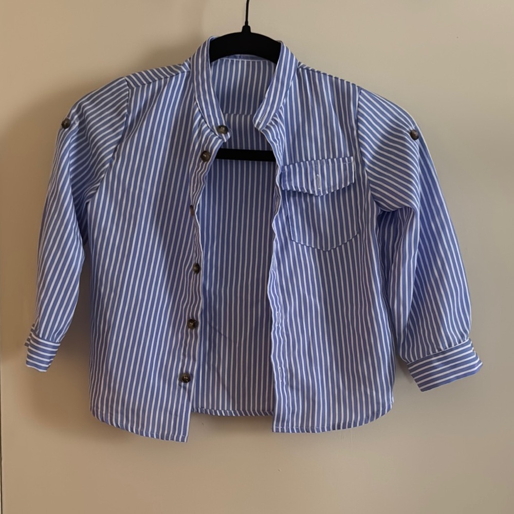 Blue Striped Kids Shirt